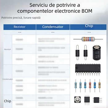 Componente electronice: listă BOM pentru diode, cipuri IC, tranzistori MOS, rezistențe și condensatoare — achiziție într-un singur loc