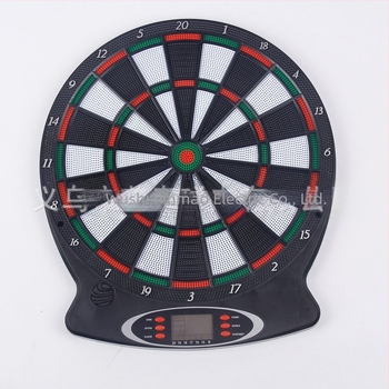 Set de darts electronic interior cu scorare automată inductivă, material PP, albastru-alb sau negru-alb