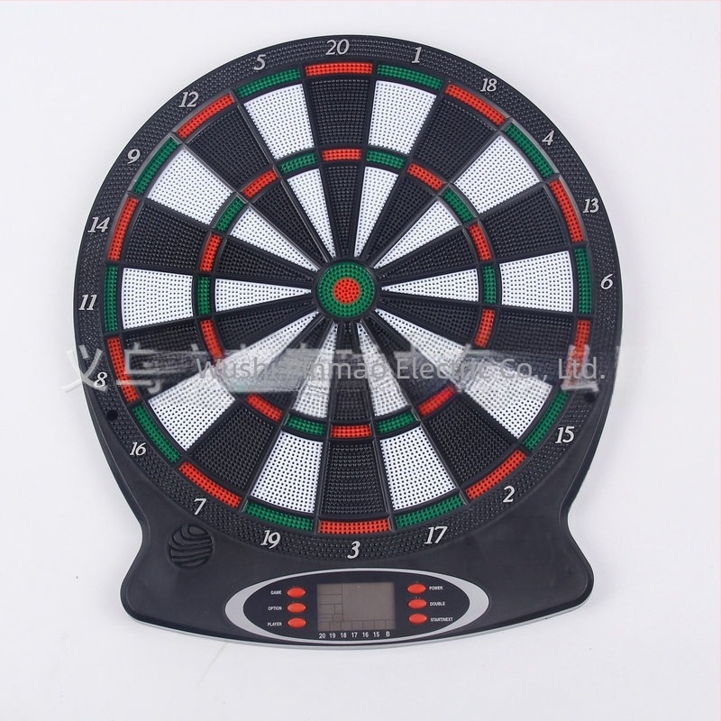 Set de darts electronic interior cu scorare automată inductivă, material PP, albastru-alb sau negru-alb