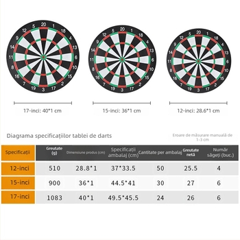 Set de darts cu două fețe velurate, pentru jocuri în interior, antrenament și competiții – în stoc, la vânzare en gros