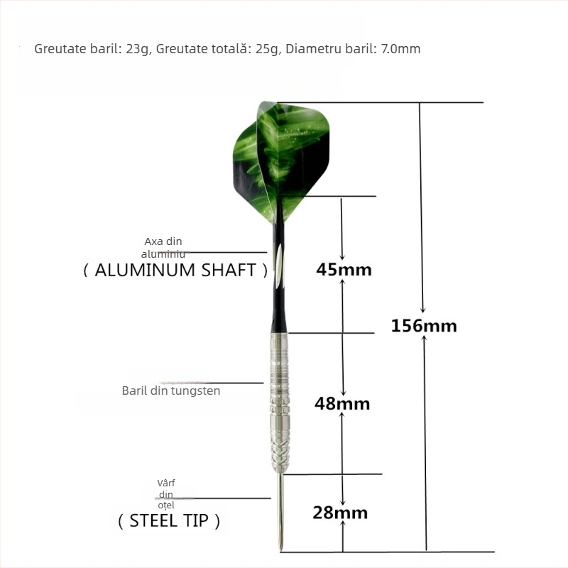 GOODARTS Set de darts Cavaler 23 g, din oțel wolfram, calitate competiție, cu husă