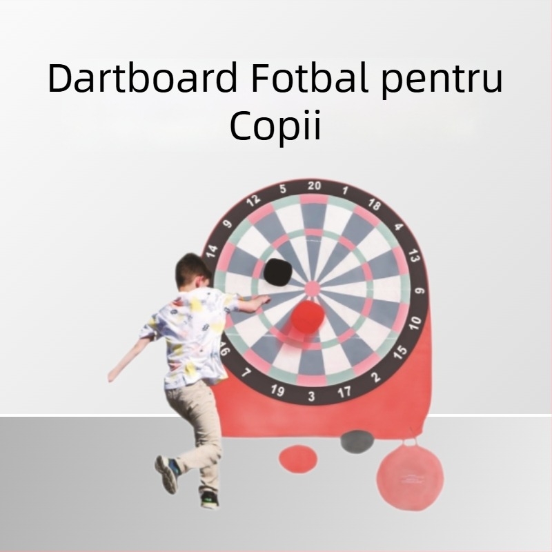 Set de darts pentru fotbal pentru copii, cu suport, ținte din fibră și joc lipicios de aruncat