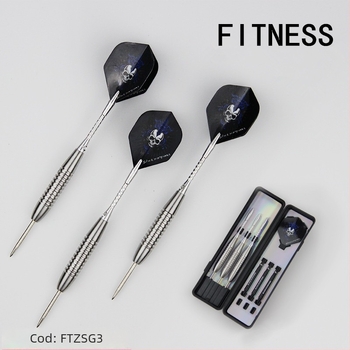 Vârfuri de darts din oțel inoxidabil, cu cap craniu, set de 3 bucăți în cutie, șafturi din aluminiu cu caneluri