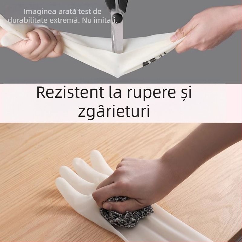 Mănuși din nitril pentru vase, durabile, căptușite cu fleece, întărite, impermeabile, pentru bucătărie casnică