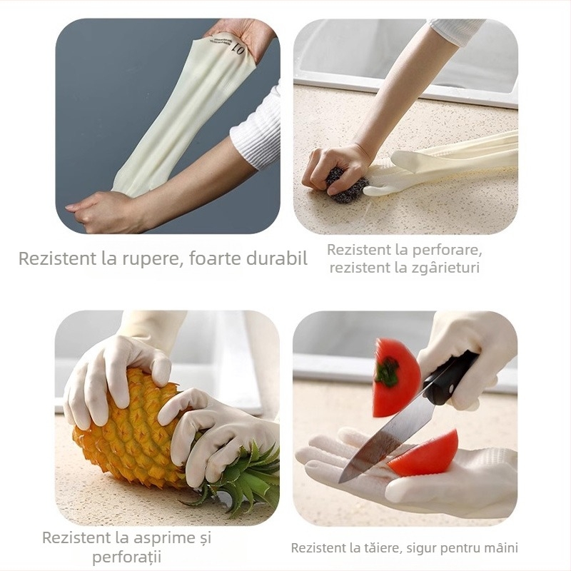 Mănuși din nitril pentru vase, durabile, căptușite cu fleece, întărite, impermeabile, pentru bucătărie casnică