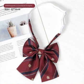 Set JK: cravată și papion, accesorii pentru cămașă, floare roșie pentru guler în stil școlar, papion drăguț