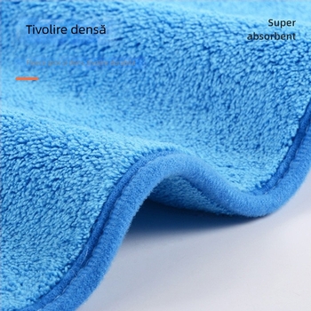 Cârpă dublu strat din fleece coral, absorbantă și fără scame, pentru vase în bucătărie și curățare a podelei