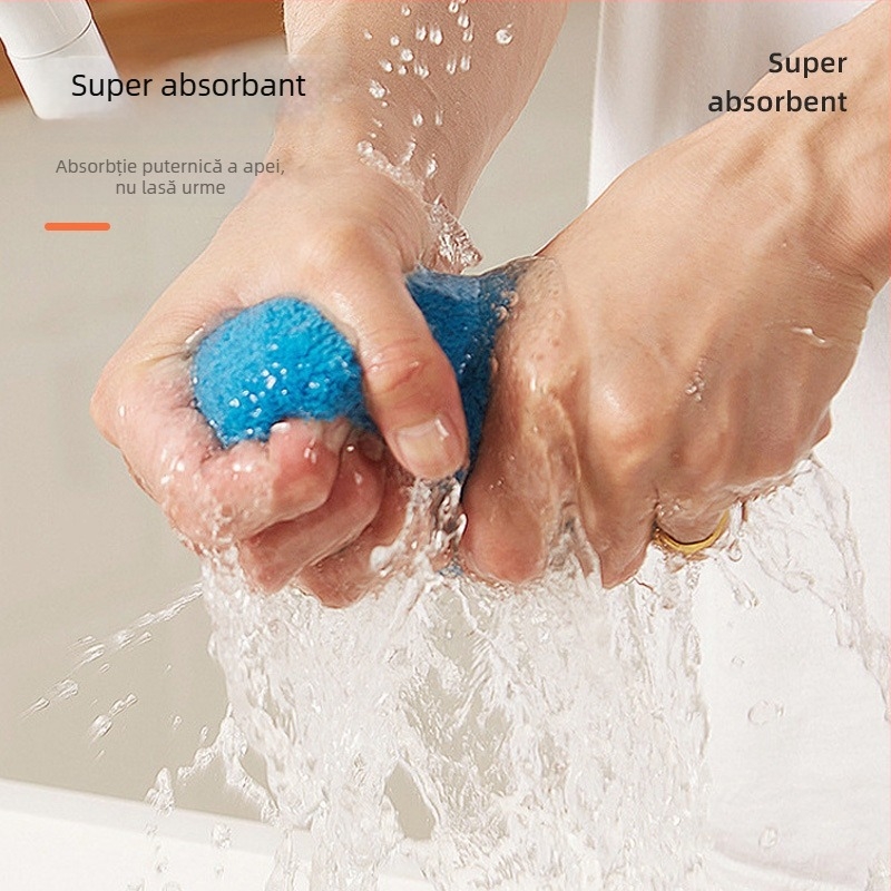 Cârpă dublu strat din fleece coral, absorbantă și fără scame, pentru vase în bucătărie și curățare a podelei