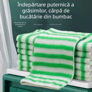 Cârpa de vase din fibre de bambus, cu dungi, foarte absorbantă, rezistentă la ulei