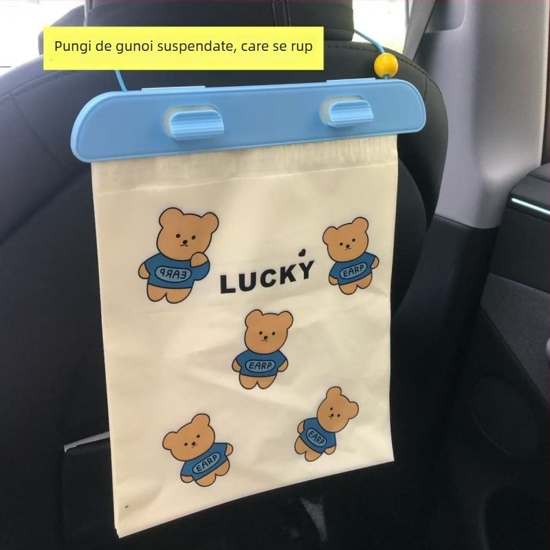 Sac de gunoi pentru interiorul mașinii, coș suspendat, geantă de curățare portabilă, calitate premium
