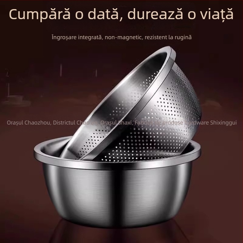 Vas rotund din oțel inoxidabil 304, de calitate alimentară, bucătărie, pentru scurgere