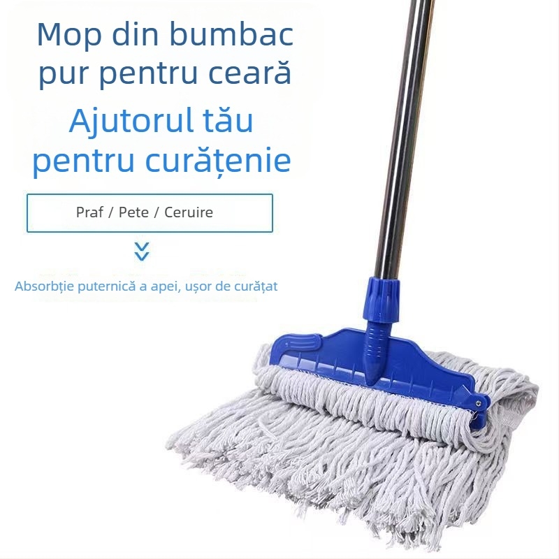 Mop din bumbac, cu fir de bumbac, 28 cm, mare, tip vechi, pentru podea