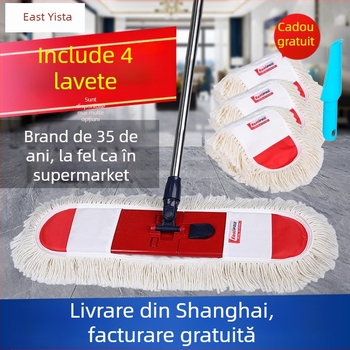 ISDA mop plat extra-larg pentru plăci și podele din lemn, cap rotativ - utilizare dublă