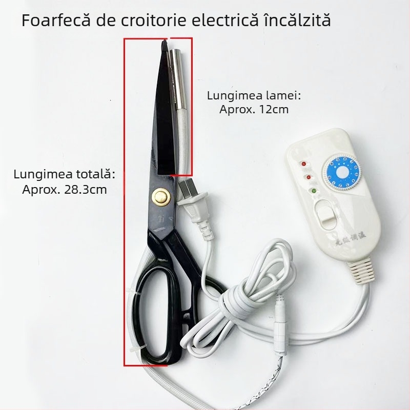 Foarfecă de croitor cu încălzire electrică, mari pentru materiale, temperatură reglabilă
