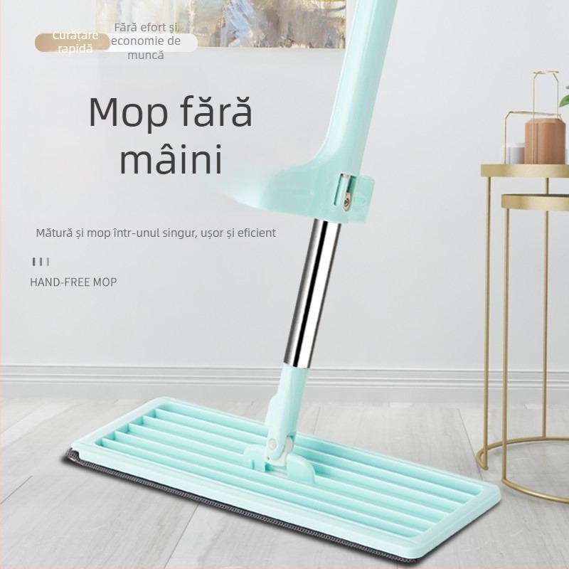 Mop plat, fără atingere, pentru curățare uscată și umedă a podelelor din lemn, dimensiune mare