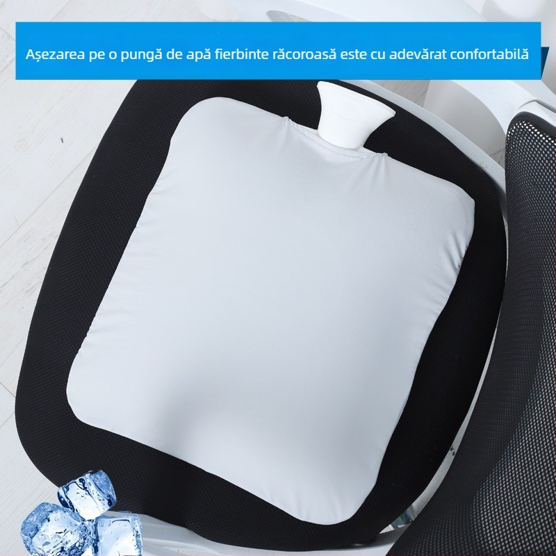 Borcă de apă fierbinte extra mare cu husă exterioară din ice silk, 9 litri, umplere cu apă