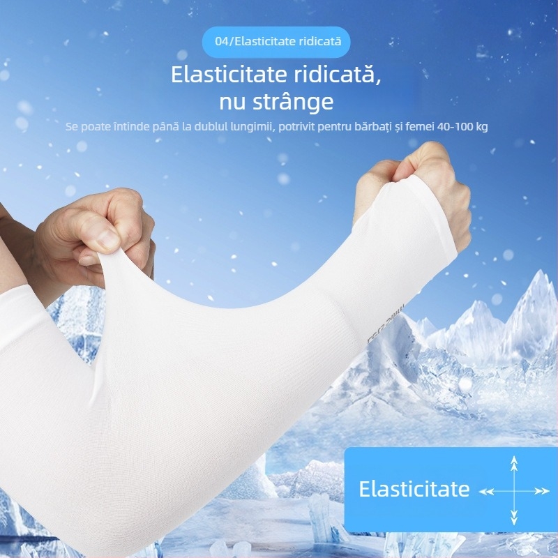 Manșete din ice silk pentru vară, protecție solară pentru ciclism și condus