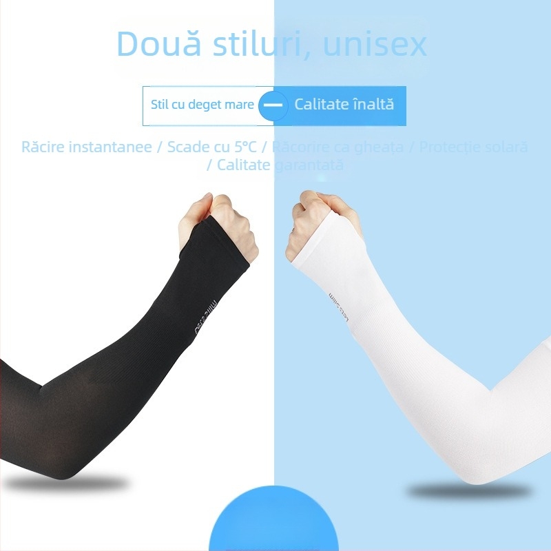 Manșete din ice silk pentru vară, protecție solară pentru ciclism și condus