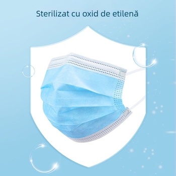 Mască chirurgicală medicală, sterilizată, trei straturi, respirabilă, albastră, pentru adulți, toamnă-iarnă.
