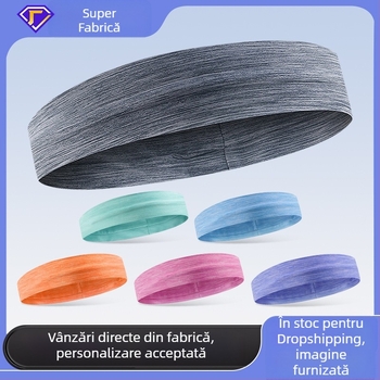 Bandă elastică de cap pentru sport, respirabilă, care absoarbe transpirația, pentru fitness, alergare, tenis și baschet