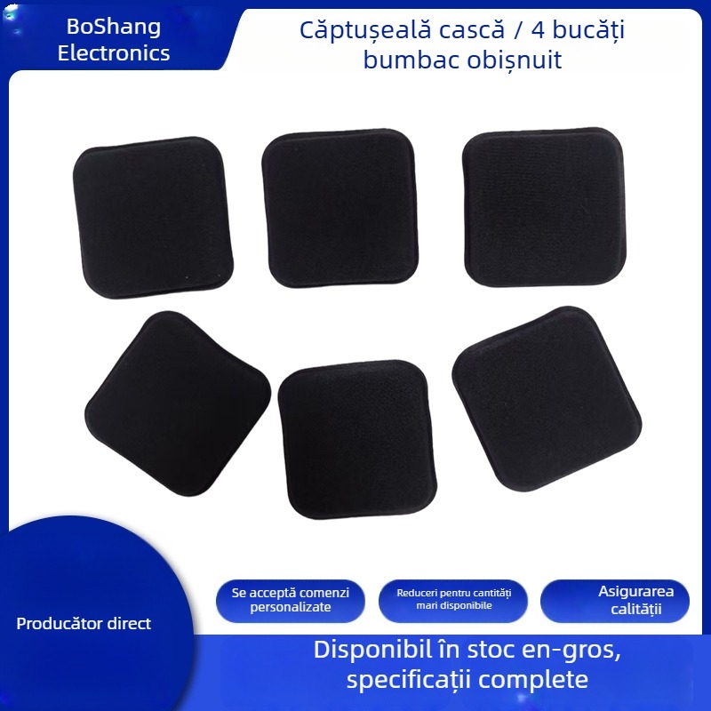 Căptușeală pentru cască, set din 4 piese din bumbac, spumă EVA modelată prin presare la cald și la rece pentru protecția capului