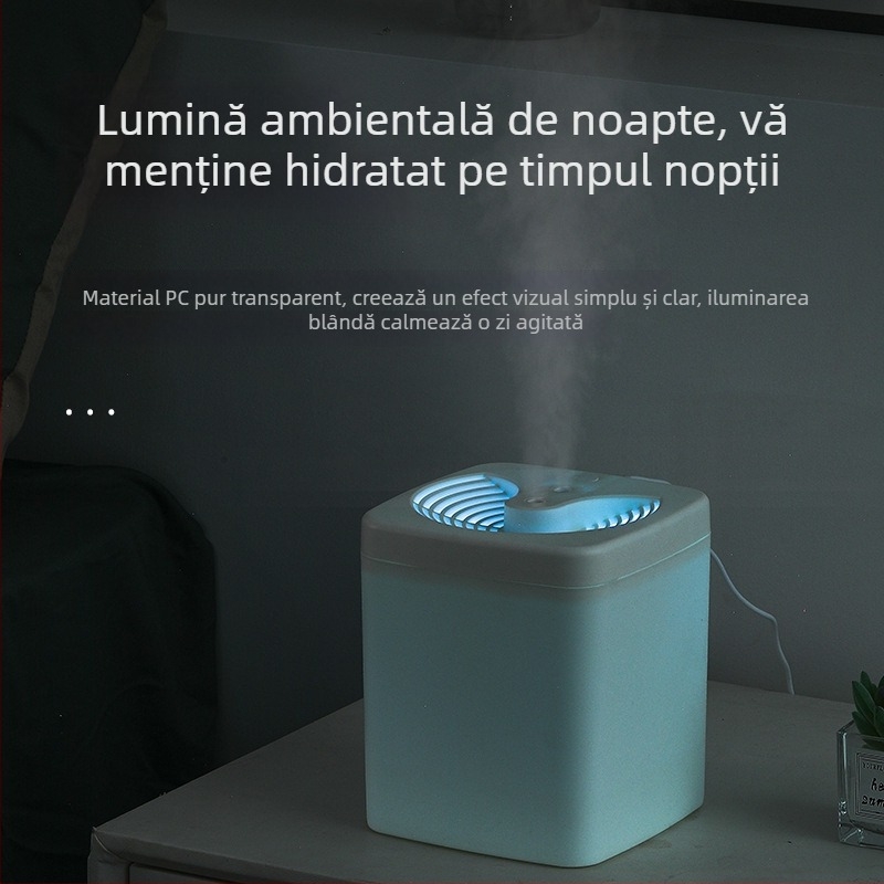 Noul model de umidificator de aer cu dublă pulverizare și ieșire mare de ceață pentru uz casnic, umidificator USB silențios de birou