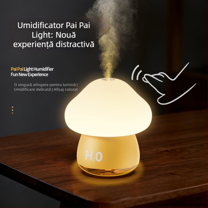 Lampa colorată cu atingere, umidificator cu baterie, lampă de veghe din silicon pentru dormitor, mini-umidificator de birou cu pulverizare