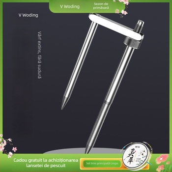 Woding țeavă de fixare în pământ pentru umbrelă de pescuit, anti-rotire, durabilă, îngroșată și extinsă, cu două picioare