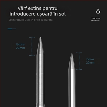 Woding țeavă de fixare în pământ pentru umbrelă de pescuit, anti-rotire, durabilă, îngroșată și extinsă, cu două picioare