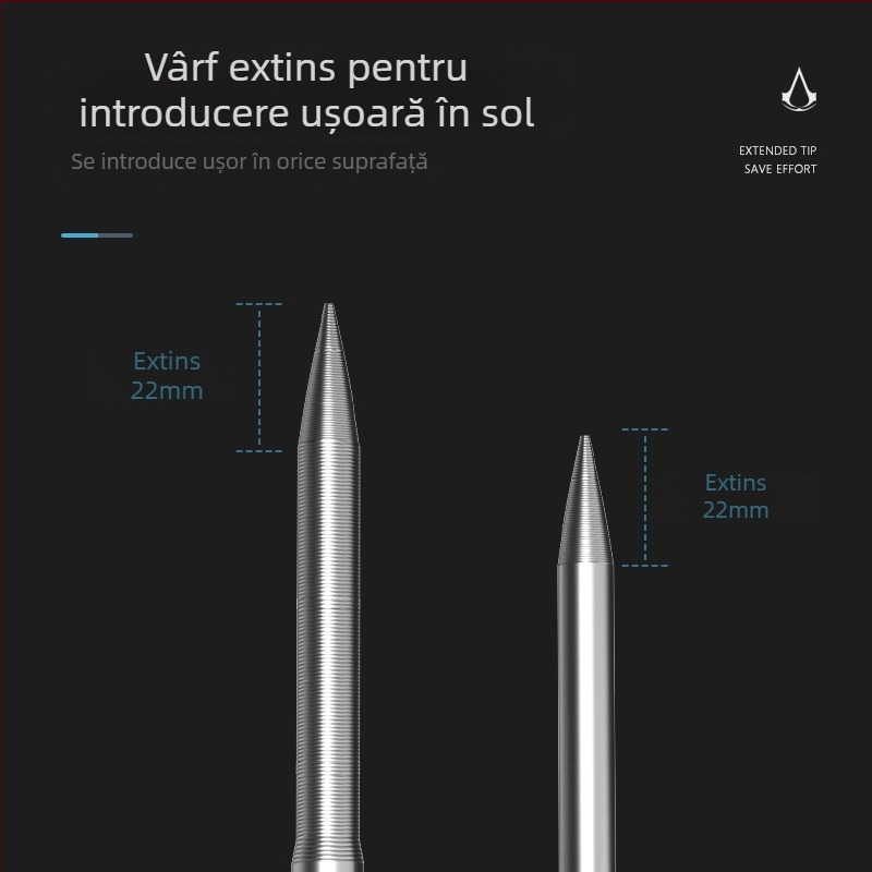 Woding țeavă de fixare în pământ pentru umbrelă de pescuit, anti-rotire, durabilă, îngroșată și extinsă, cu două picioare