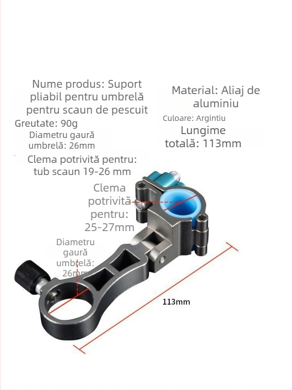Suport pliabil pentru umbrelă pentru scaun de pescuit, suport universal detașabil pentru umbrelă