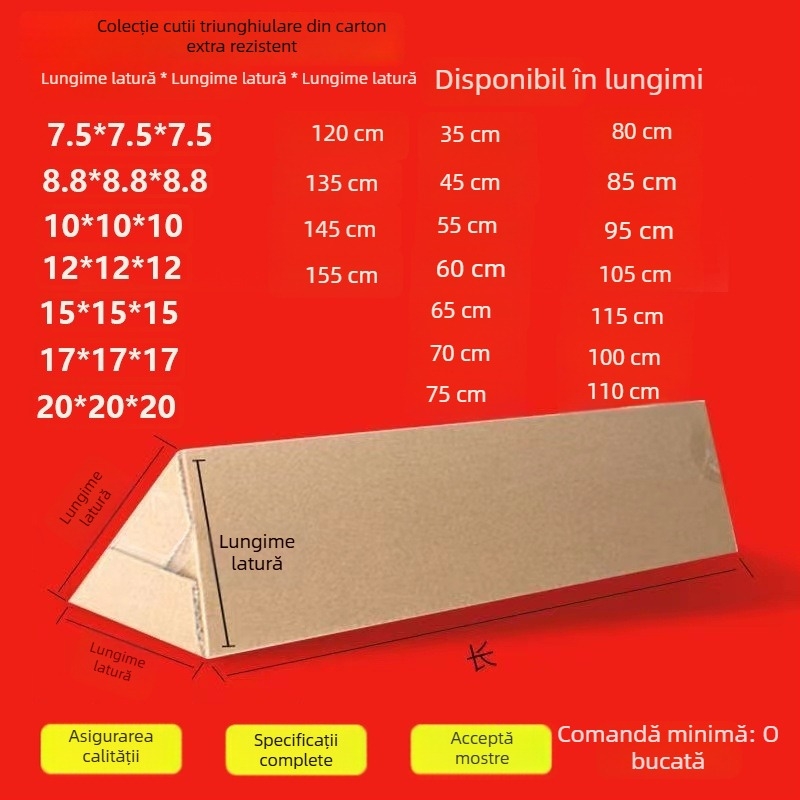 Carton triunghiular cu cinci straturi pentru ambalarea umbrelelor, cutie triunghiulară pliabilă pentru bețe de pescuit și flori