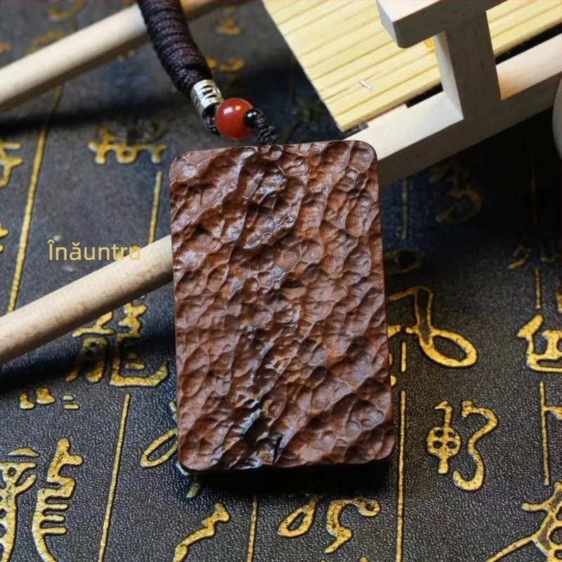Pandantiv din lemn de jujube lovit de fulger, talisman sculptat, lemn natural, accesoriu unisex