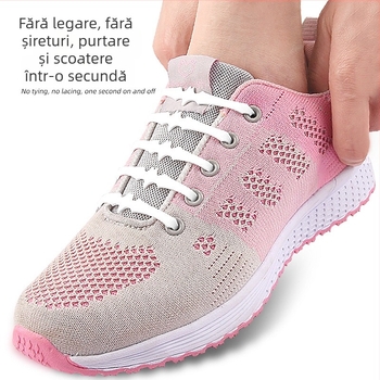 Pachet de 16 șireturi elastice pentru adidași casual, sport, fără legare, fără spălare, stil modern