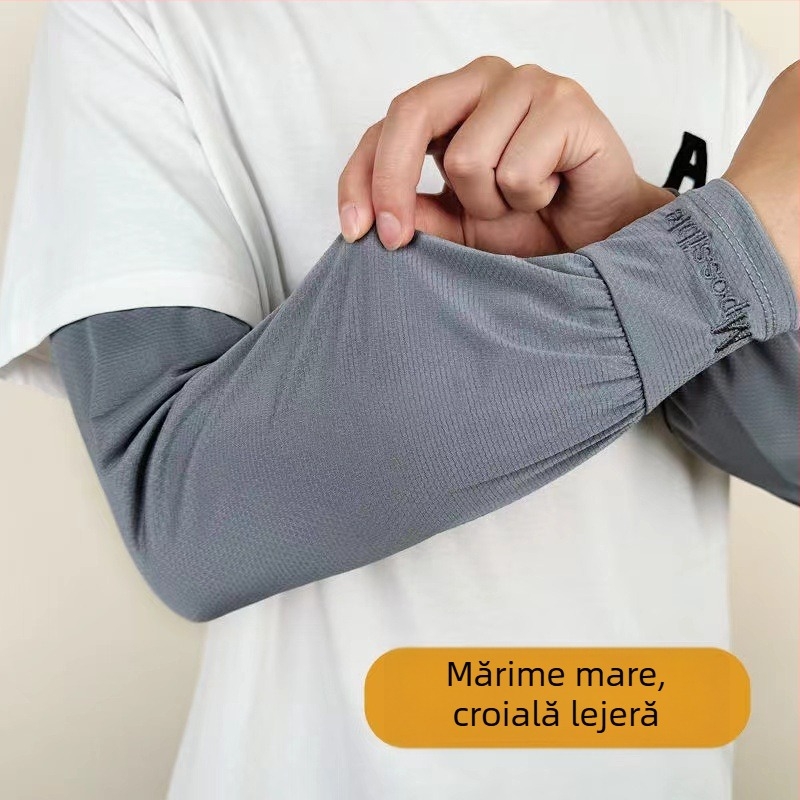 Manșete pentru brațe din Ice Silk, croială lejeră, mărime mare, pentru ciclism în aer liber și condus, protecție solară subțire pentru vară