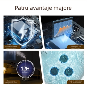 Yujie Umidificator ultrasonic comercial, 18 L, ieșire mare de ceață, pentru spații peste 60 m², 3 difuzoare de ceață, operare prin telecomandă, temporizator de 8+ ore, protecție la nivelul apei scăzut și întreruperi de curent, carcasă ABS plastic