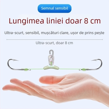 Cârlig dublu, 8 cm, antiîncâlcare, cârlig cu vârf țepos