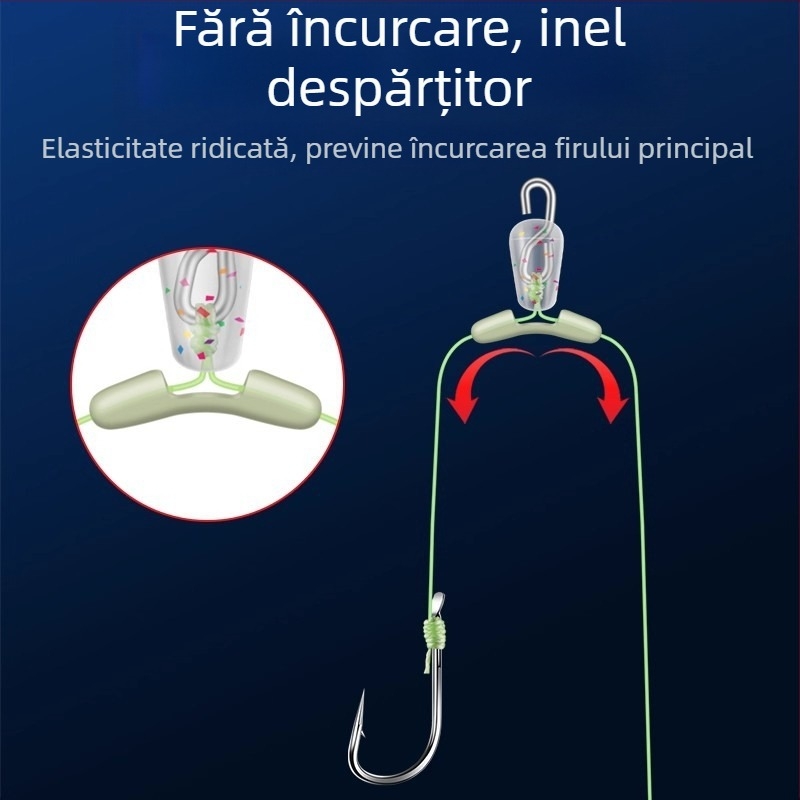Cârlig dublu, 8 cm, antiîncâlcare, cârlig cu vârf țepos