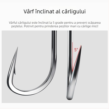 Zeyou cârlig de pescuit cu vârf plat, Nr. 1, ambalare 100 buc.
