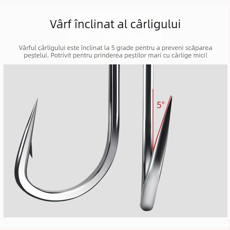 Zeyou cârlig de pescuit cu vârf plat, Nr. 1, ambalare 100 buc.