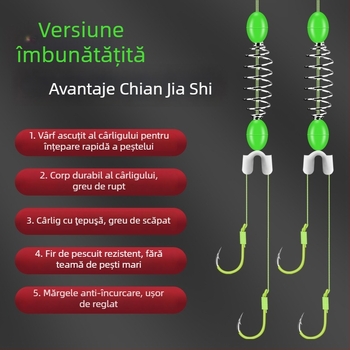 Set de pescuit cu undiță de mână și arc, cârlige duble, linie anti-încurcare, cârlige Iseine, linie rezistentă, cârlige fluorescente