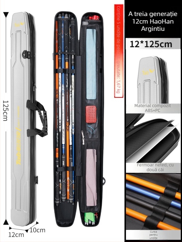 Tab husă rigidă pentru undițe, ABS ușor, carcasă compactă, portabilă