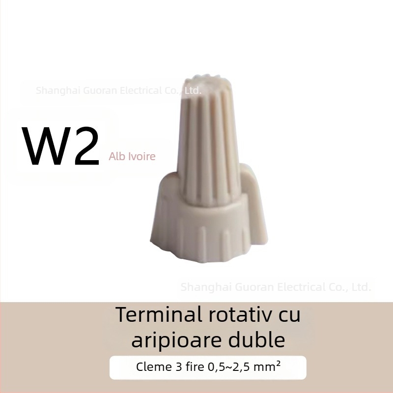 Set de terminale multifuncțional: terminal rotativ cu aripi duble, capac spiral pentru crimpare, conector pentru capăt de conductor cu capăt închis, capac de terminal cu filet interior