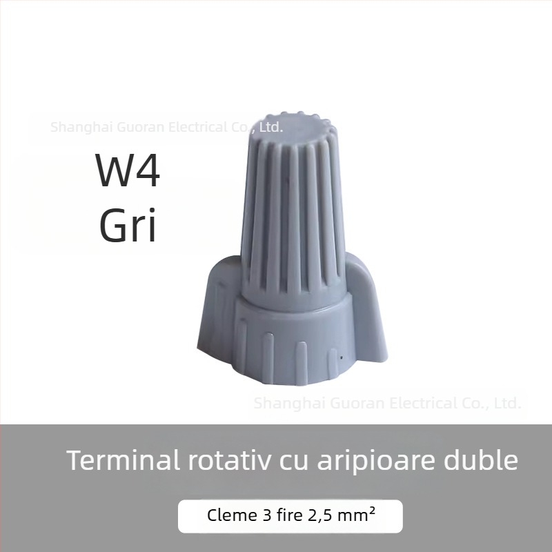 Set de terminale multifuncțional: terminal rotativ cu aripi duble, capac spiral pentru crimpare, conector pentru capăt de conductor cu capăt închis, capac de terminal cu filet interior
