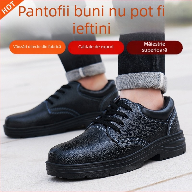 Pantofi de protecție pentru bărbați cu vârf din oțel, anti-șoc și anti-penetrare, ușori și respirabili, fără miros, încălțăminte de șantier cu placă din oțel