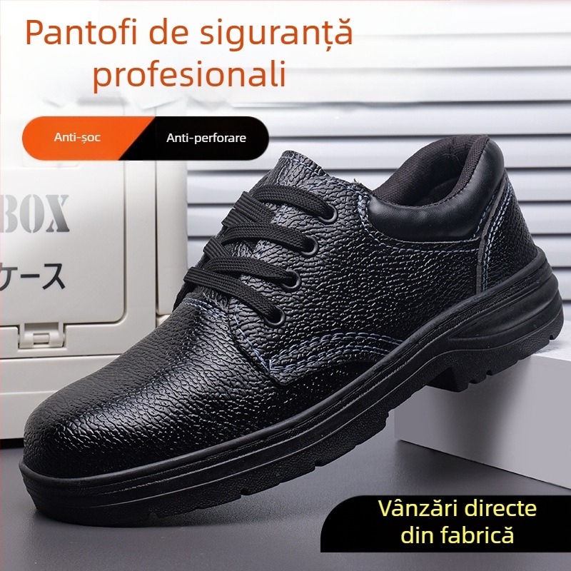 Pantofi de protecție pentru bărbați cu vârf din oțel, anti-șoc și anti-penetrare, ușori și respirabili, fără miros, încălțăminte de șantier cu placă din oțel