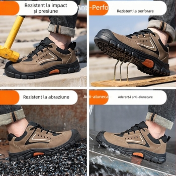 2026 Noul model de pantofi de lucru respirabili, cu protecție antiderapantă, antișoc și anti-perforație — încălțăminte de securitate ușoară