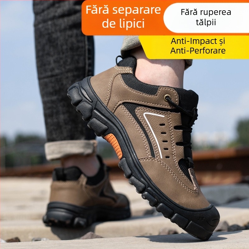 2026 Noul model de pantofi de lucru respirabili, cu protecție antiderapantă, antișoc și anti-perforație — încălțăminte de securitate ușoară
