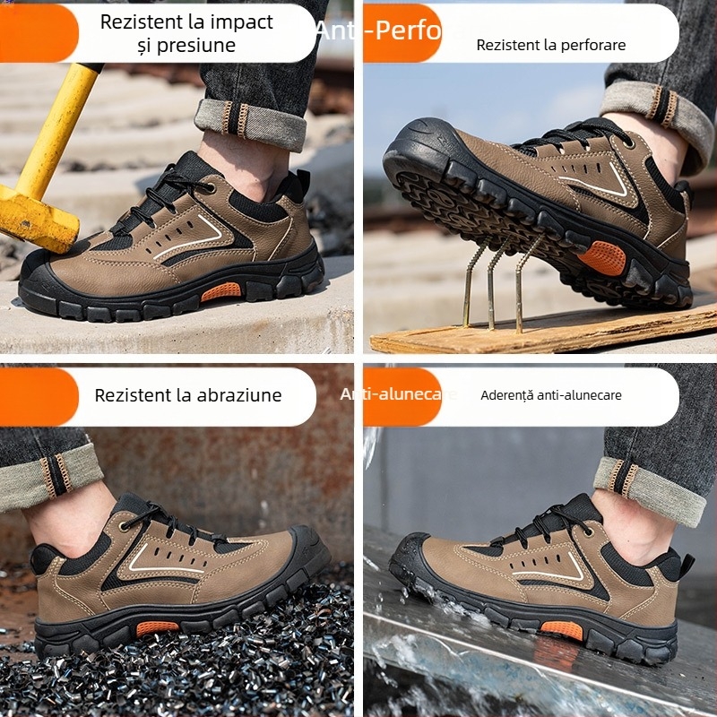 2026 Noul model de pantofi de lucru respirabili, cu protecție antiderapantă, antișoc și anti-perforație — încălțăminte de securitate ușoară