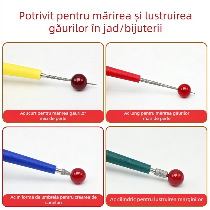 Instrument manual pentru lărgirea găurilor în bijuterii pentru DIY, cu ac lung și vârf ascuțit, în formă de umbrelă